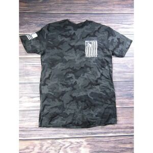 Howitzer Patriot Mens Medium Black Camo Military T Shirt Veteran America USA